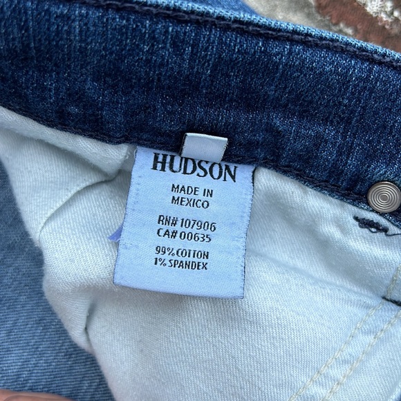Hudson Blake slim straight zip fly distressed medium wash jeans size 34 - Picture 4 of 7